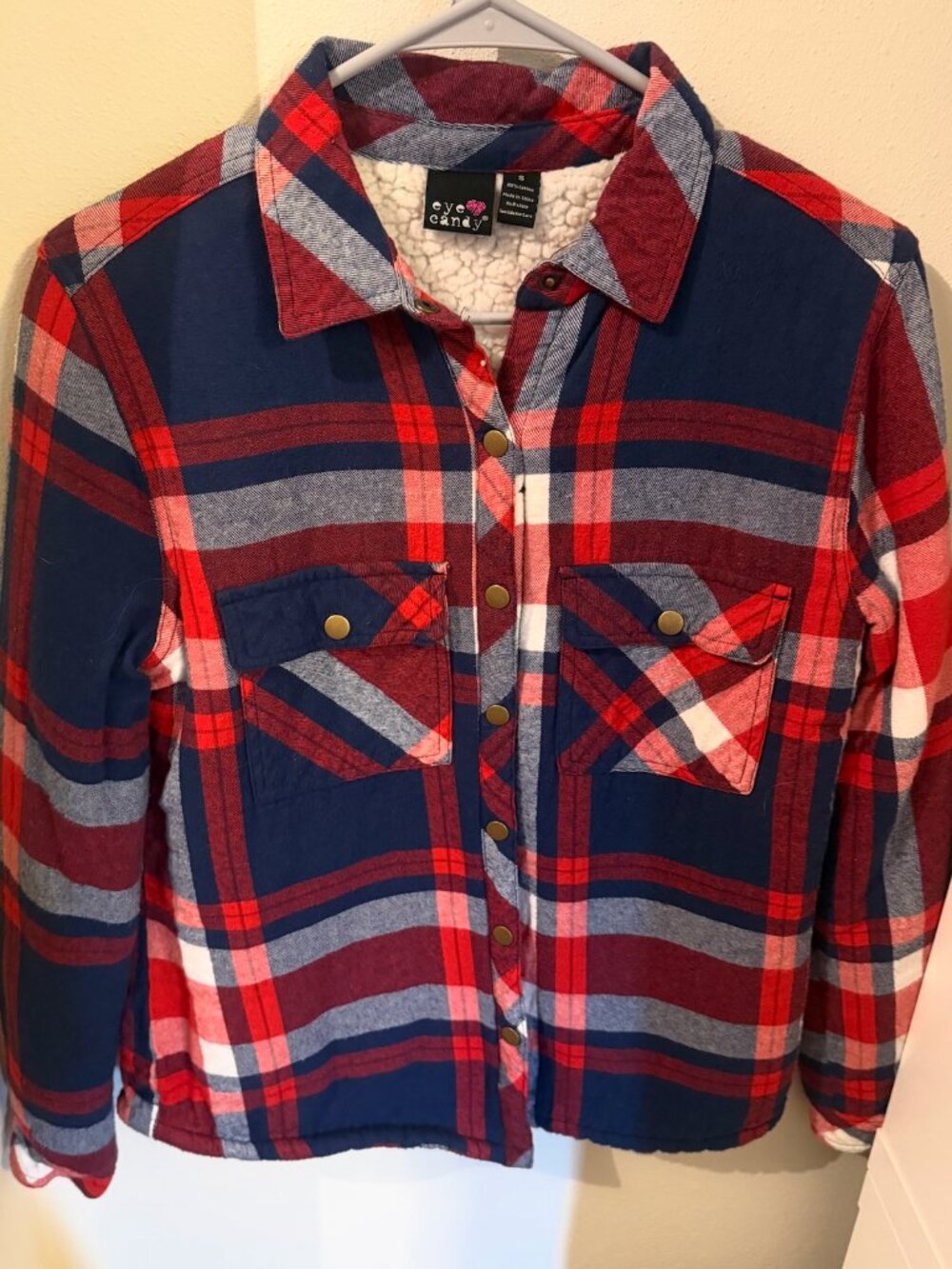 Eye Candy S Sherpa Flannel Shacket